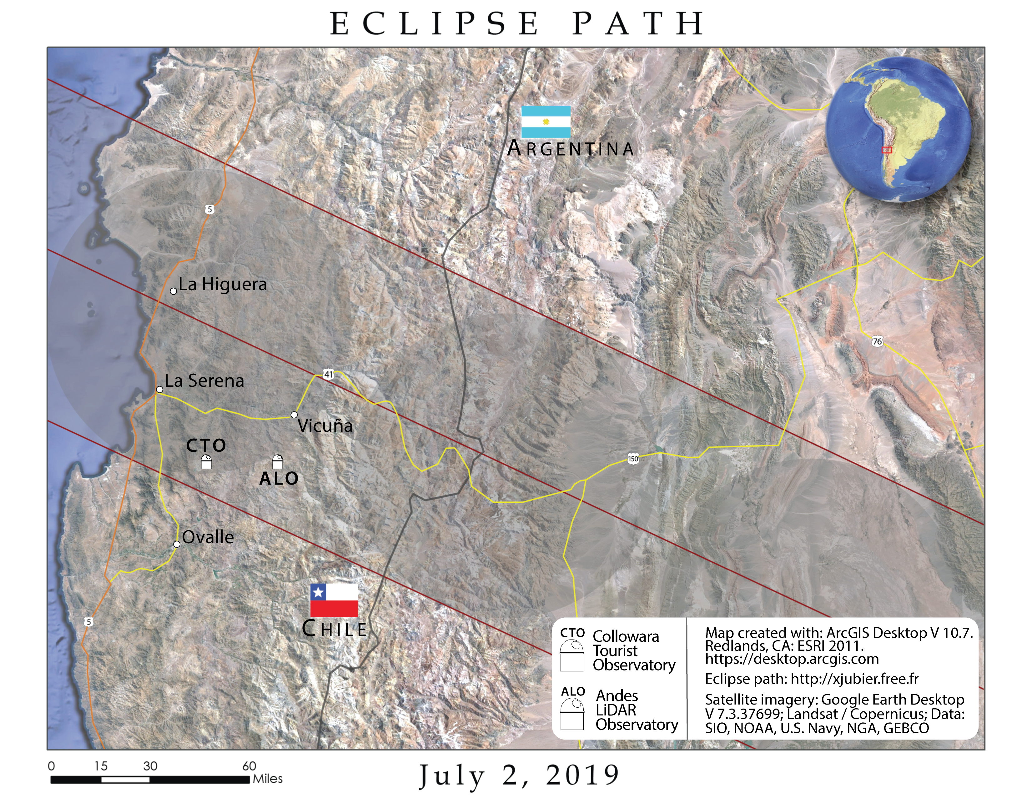 Map of 2019 Eclipse Path