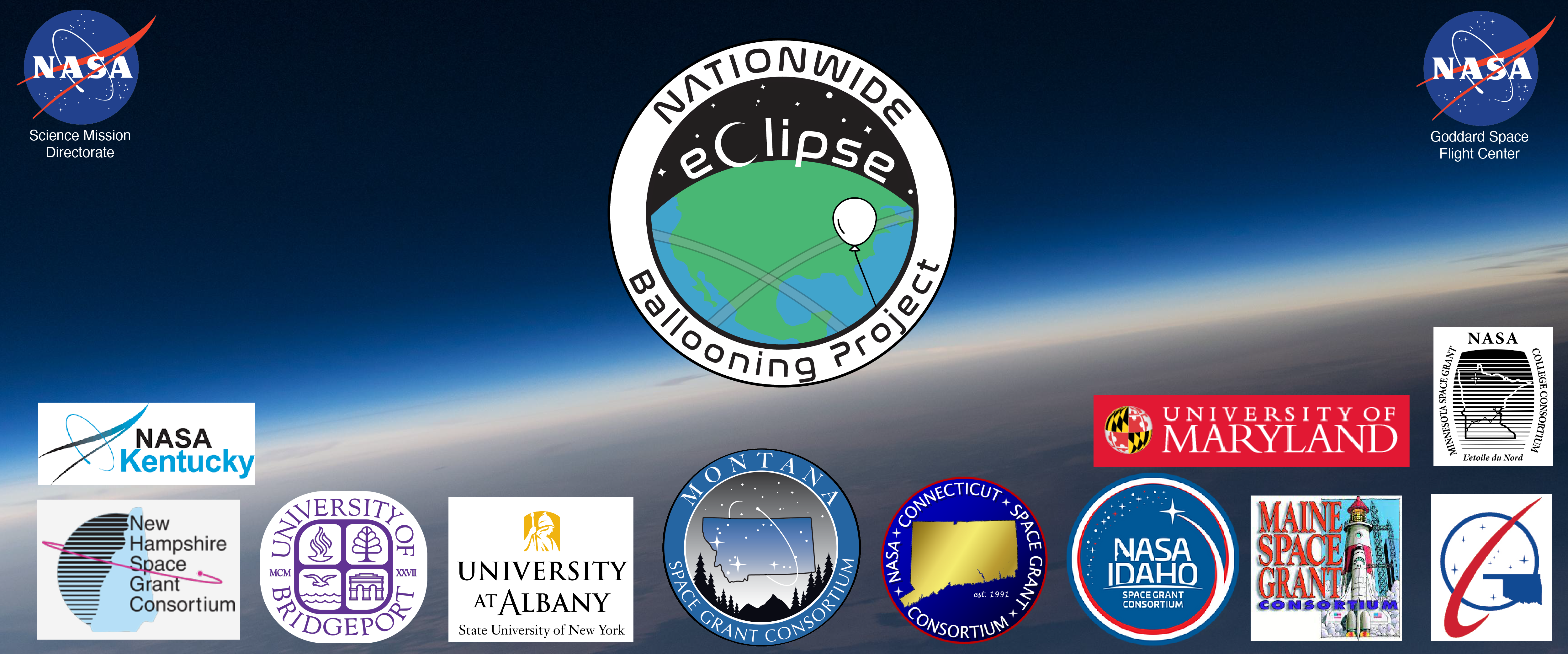 image showing logos of all participating institutions over a view of earth from the edge of space