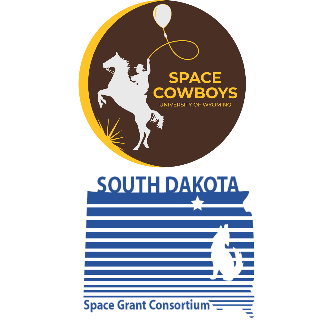 Two logos: South Dakota Space Grant Logo and the University of Wyoming logo