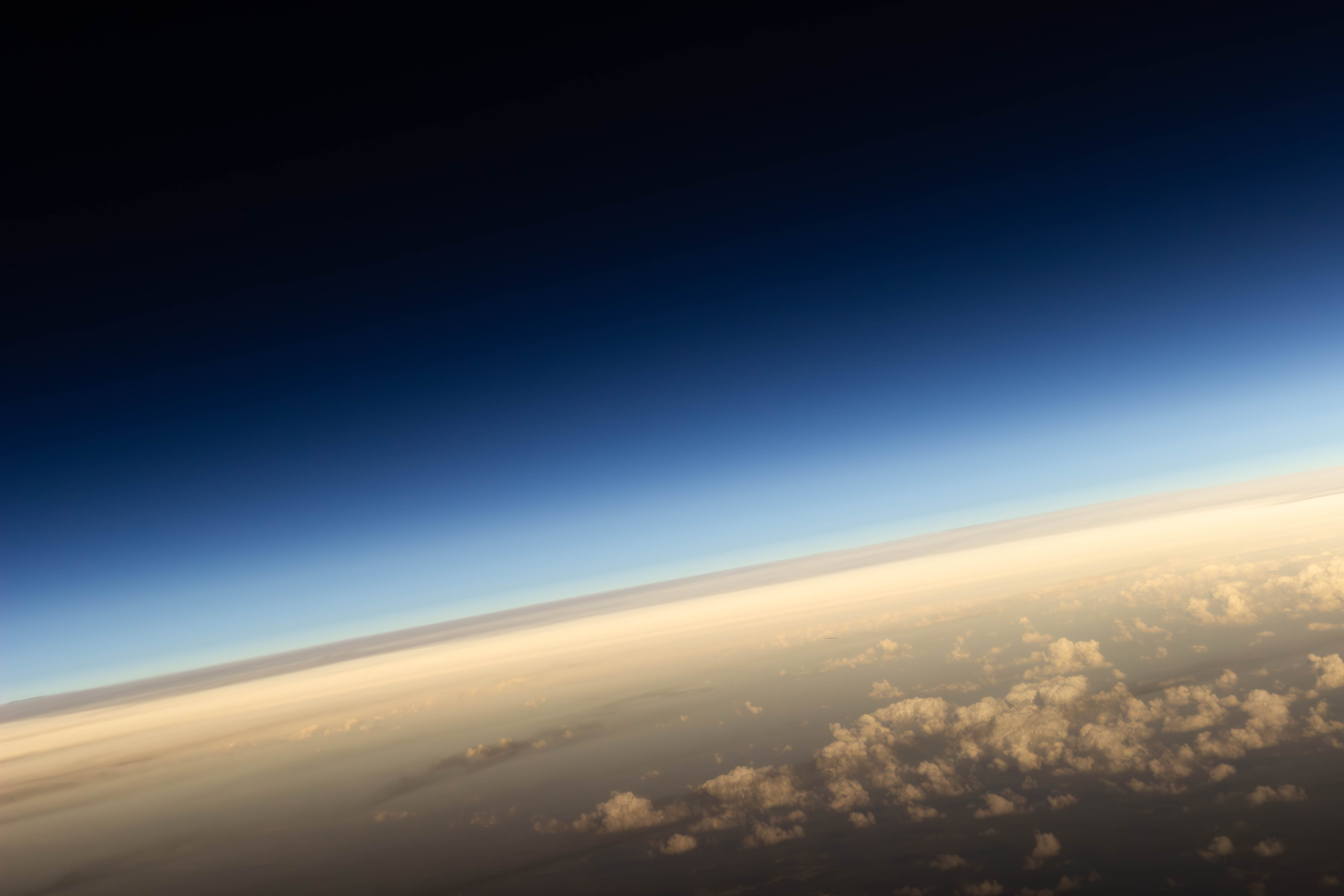 view high above the clouds in totality during a solar eclipse