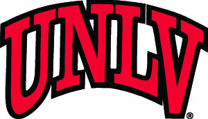 Red letters "UNLV" have a black border