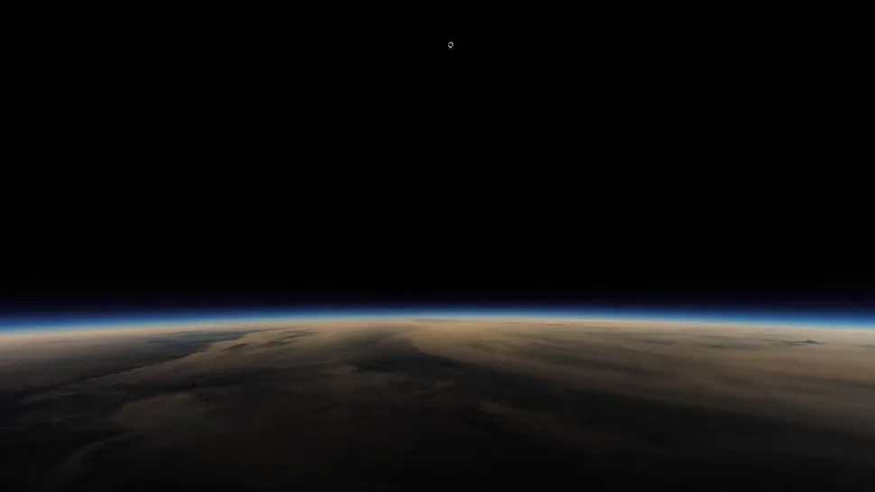 The Earth in shadow from the eclipse