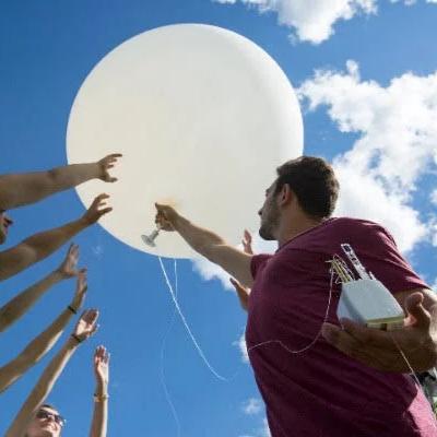A balloon being released