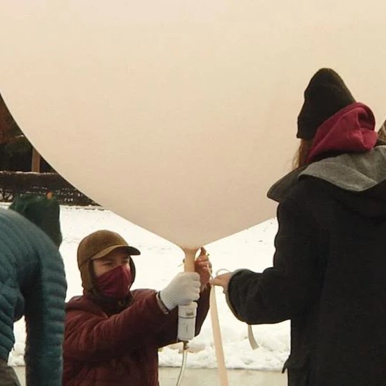 A balloon being filled