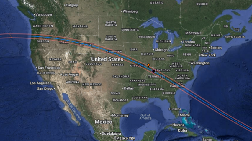 The path of the 2017 total solar eclipse across the United States