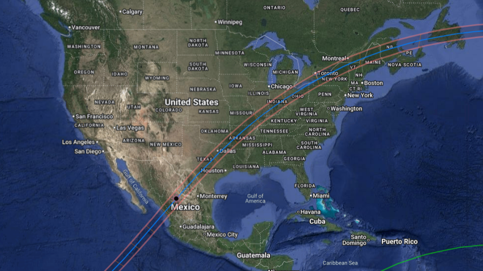 The path of the 2024 total solar eclipse across the united states